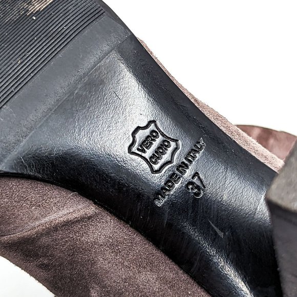 Enrico Antinori Women Smooth Grey Suede Dressy Mid Calf Round Boots Sz 7US EUR37 - Picture 5 of 12